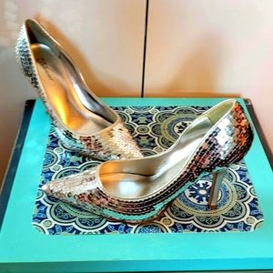 Silver Sequined heels